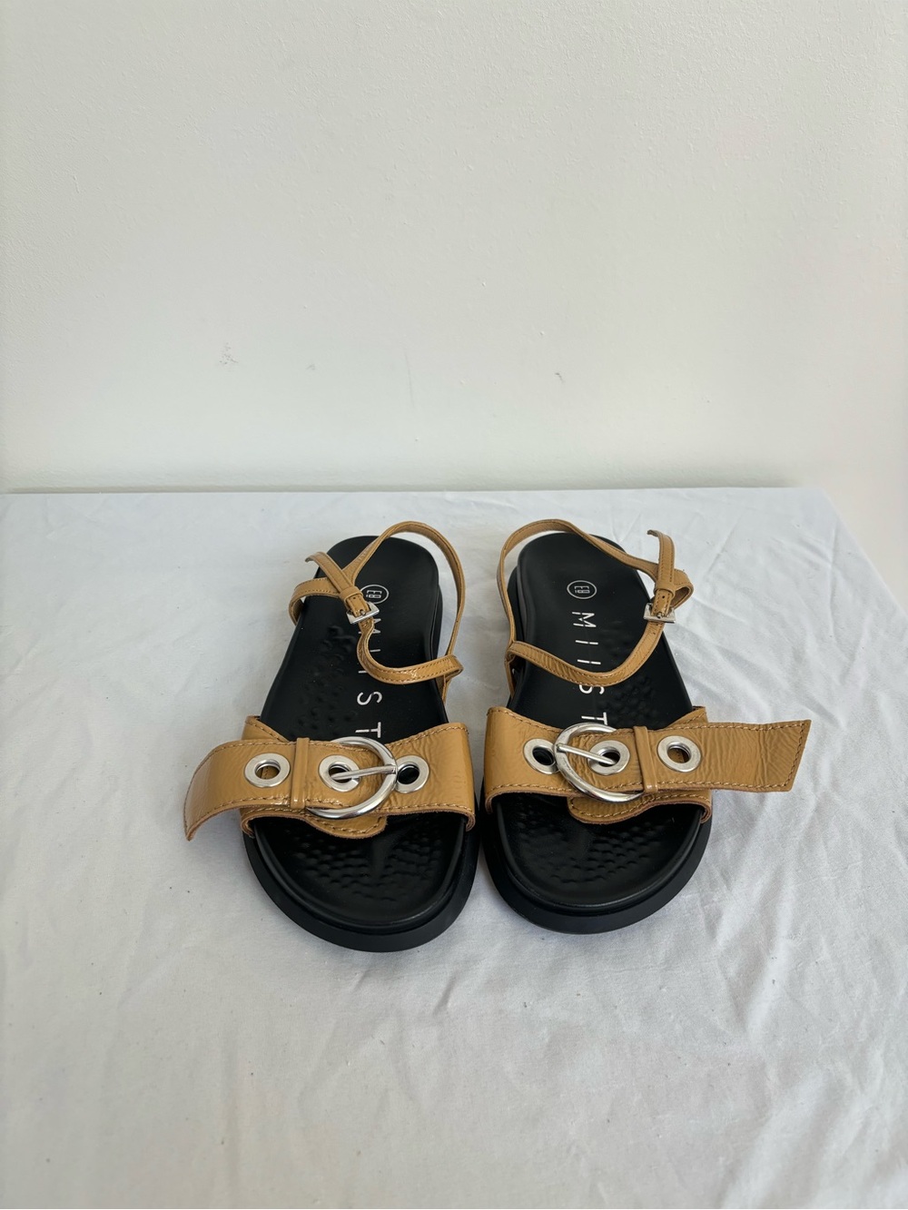 Free People X Miista Silba Beige Sandal Size Eu 37 Womens 6.5 New